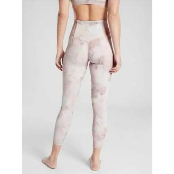 Athleta High Rise Elation Leggings Athletic 25" Snow Dye Rosario Pink Size Small - Picture 3 of 12